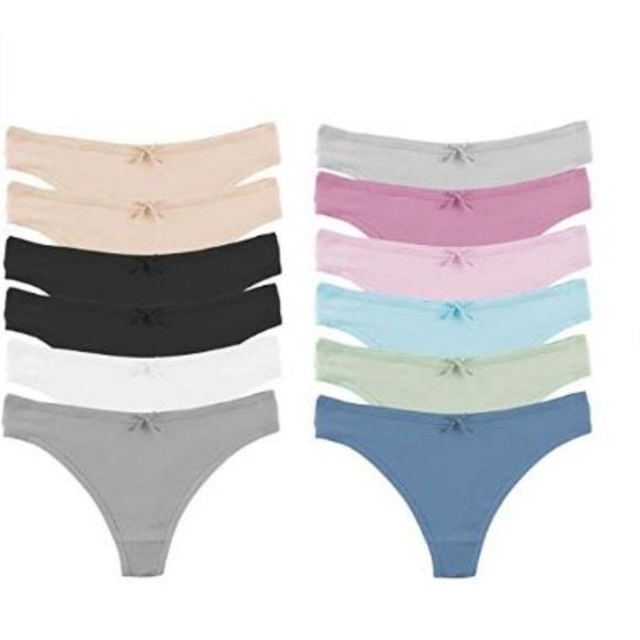 Jo & Bette 12 Pack Womens Cotton Thongs Underwear